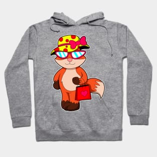 Fox at Shopping with Shopping bag & Hat Hoodie